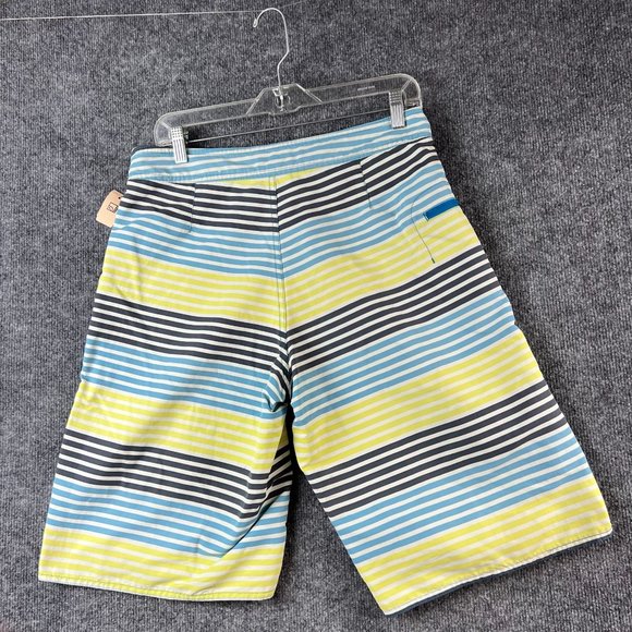 Patagonia Swim Trunks Adult 32 Medium Blue Yellow Board Shorts Bathing Suit Men - Picture 4 of 12